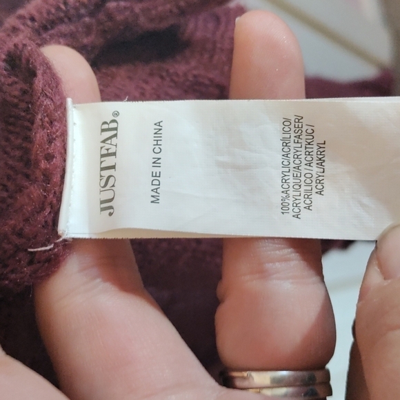 Just Fab open front cardigan sweater 2X burgundy color - Picture 4 of 6